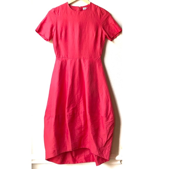 COS Women's Red Dress With Cocoon skirt CORAL - 4 - Picture 3 of 15